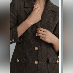 Avec Les Filles Equestrian Brown Blazer with Gold Buttons